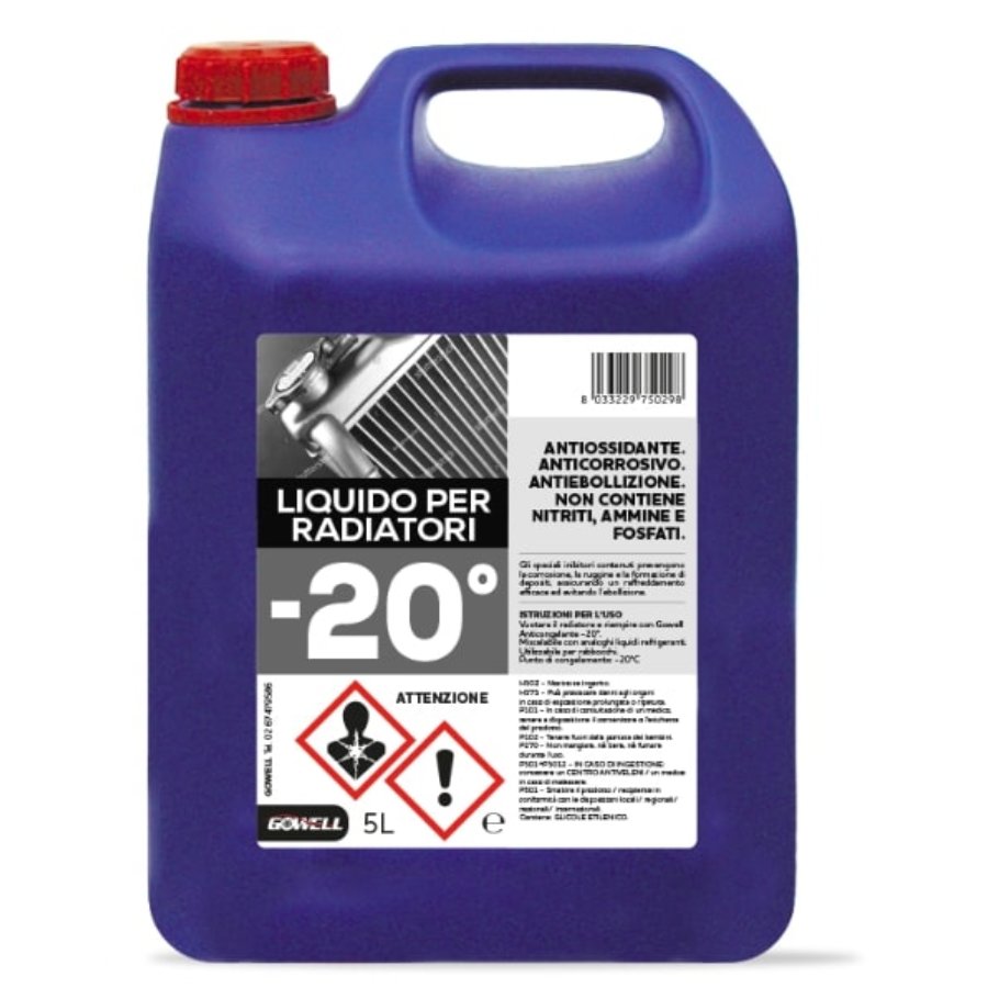 Liquido radiatore blu -20° GOWELL 5 litri