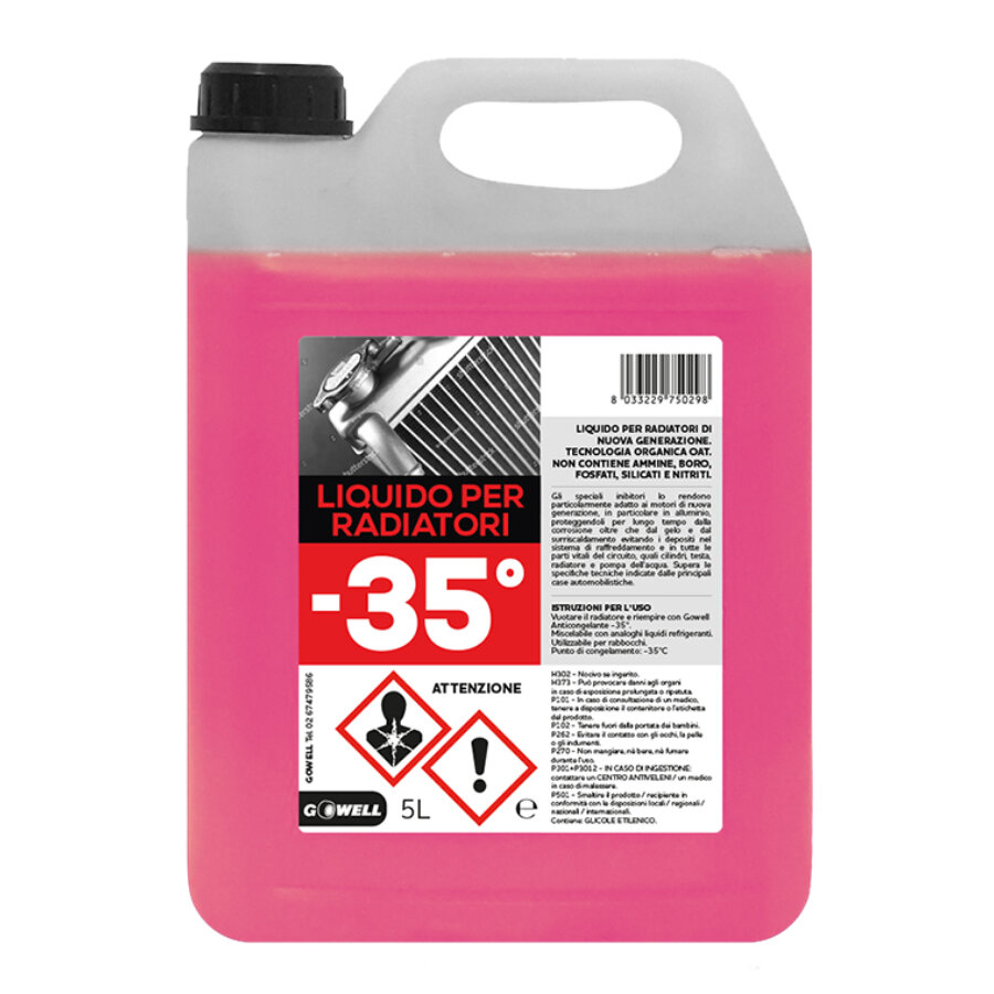 Liquido radiatore -35°C GOWELL 5L rosso
