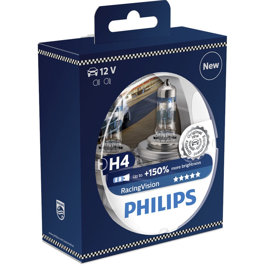 2 lampadine PHILIPS H4 RacingVision 12 V - Norauto