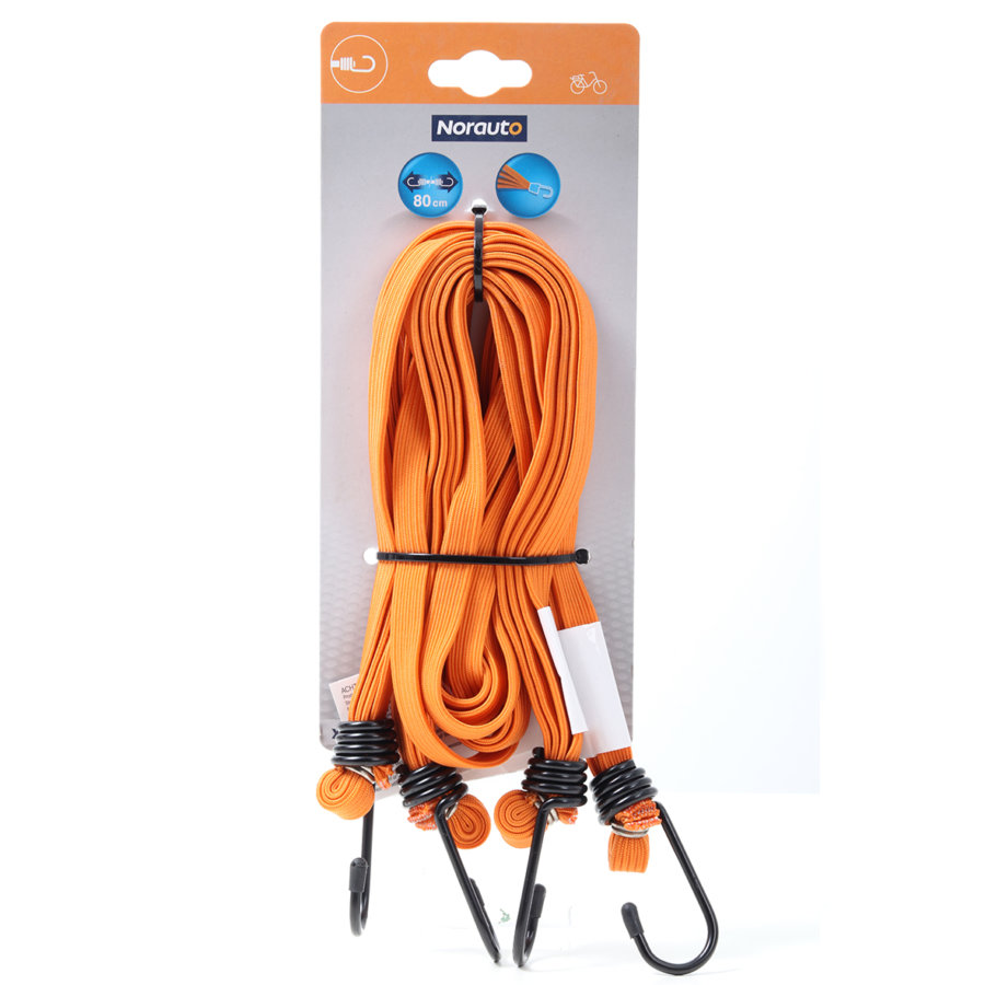 Corde elastiche slim 8 mm 2x100 cm Ganci in acciaio temperato