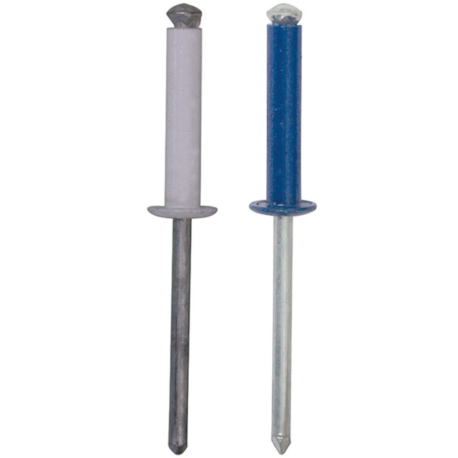 Rivetti a estremità aperta bianchi e blu da 4 x 20 mm