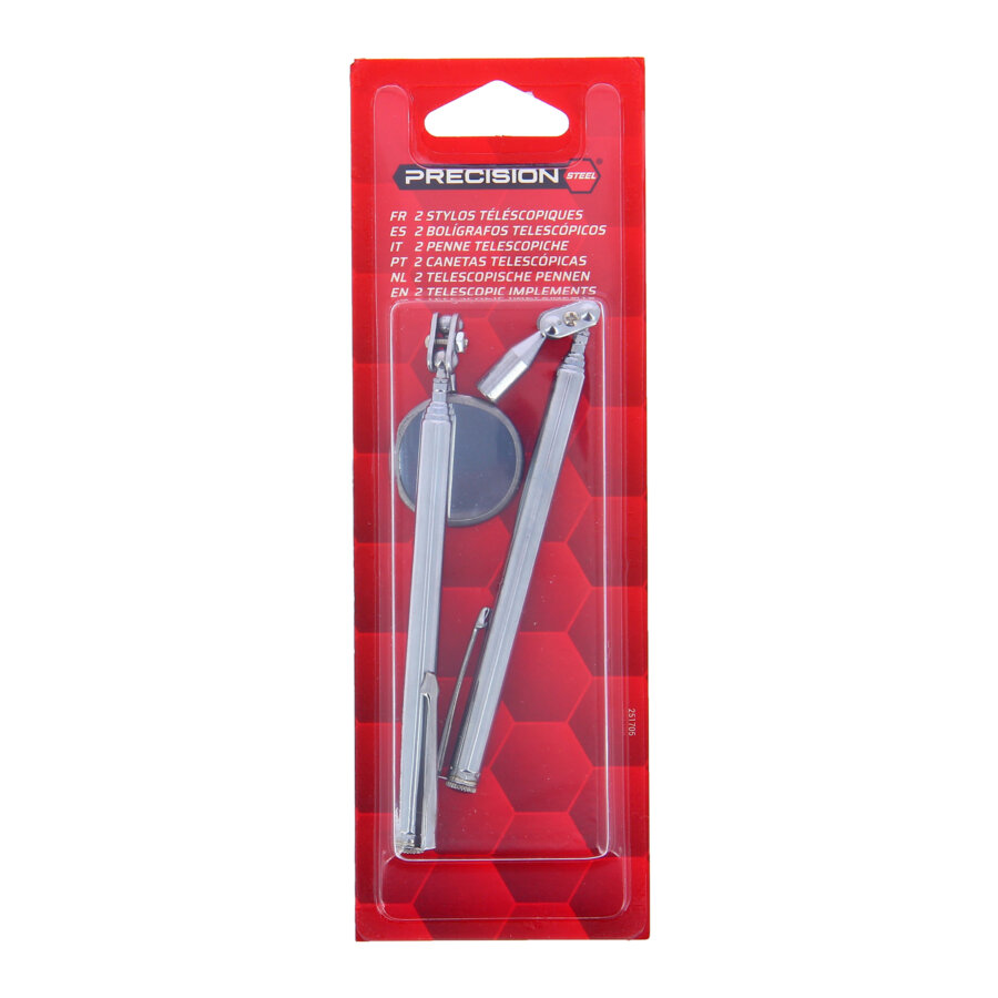 Set 2 penne : 1 magnetica/1 specchio PRECISION-STEEL