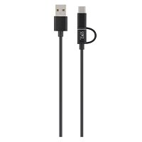 InLine 35846 Cavo USB 2.0 0,5 M – USB C Maschio A Micro-USB B, Alluminio Nero, Ricarica Rapida 2.4A - 3