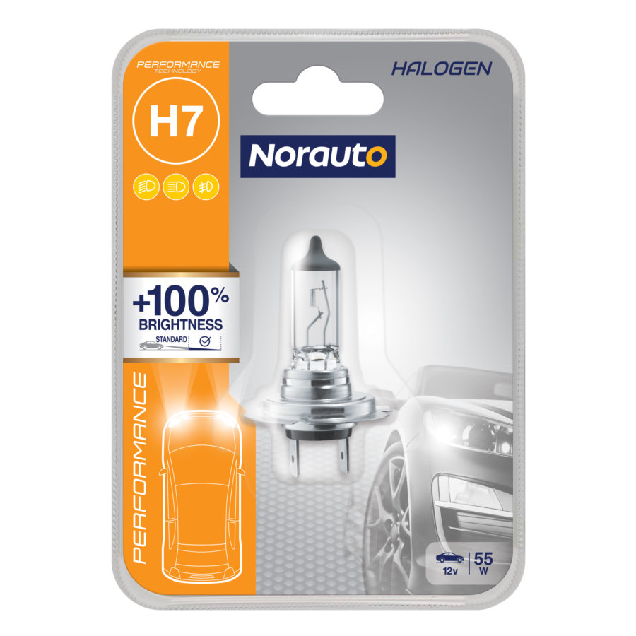 1 lampadina NORAUTO H7 PERF.+100%