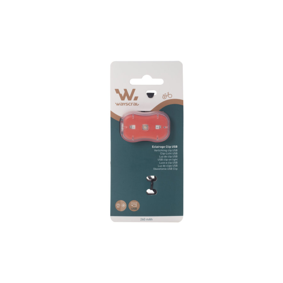 WAYSCRAL Luce a clip per bicicletta USB