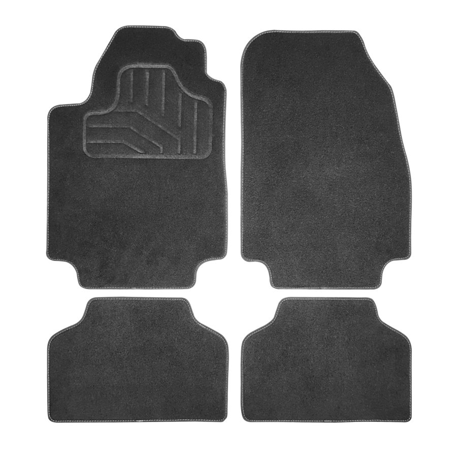 Set 4 Tappetini Auto Stile Cowboy Rustico – Fodere In Pelle Lavorata Marrone/Beige Antiscivolo Per Auto SUV Furgone