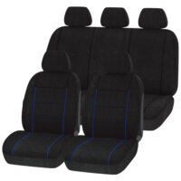 Lupex Shop Coprisedili auto compatibili con 600 Seicento, Nero/Blu