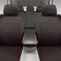 CAR PASS Coprisedili auto per anteriori con stampa 3D, compatibili con airbag, installazione rapida, universali per auto, camion, SUV (Anteriore, Nero