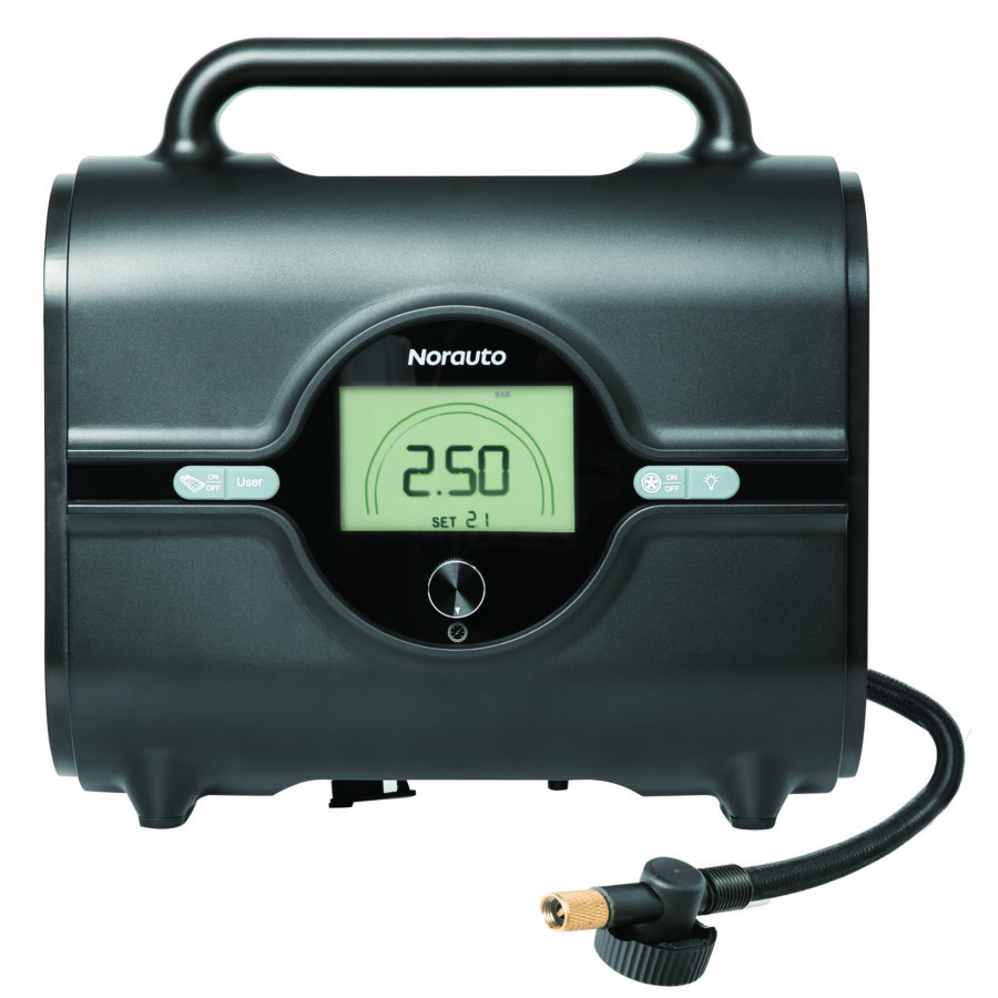 Gonfiatore digitale programmabile NORAUTO con prese a 12V e 230V