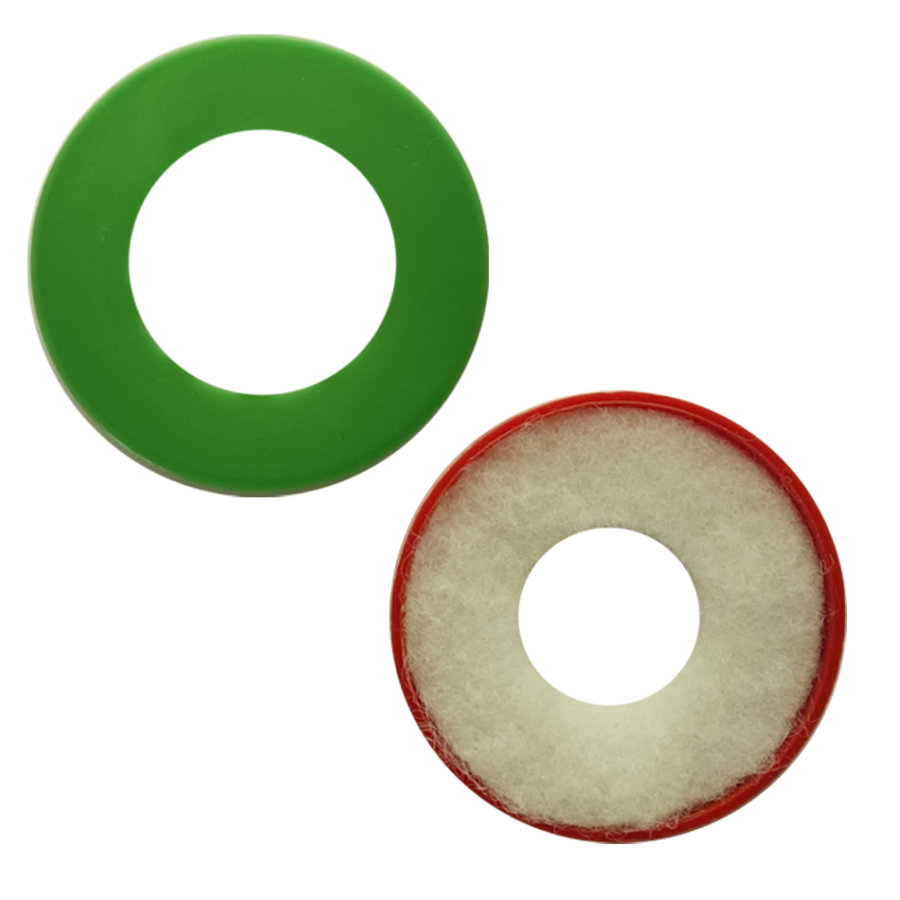 2 rondelle anti-solfato di colore rosso (+) e verde (-) DÜRELECT