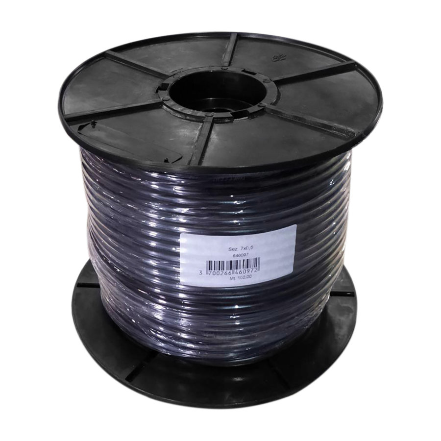 Bobina di cavo 7 x 0,50 mm² da 100 m su supporto circolare in plastica