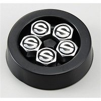 HIBEYO Set Di 4 Tappi Per Valvole Pneumatici Antifurto - Cristallo Epossidico Con Portachiavi