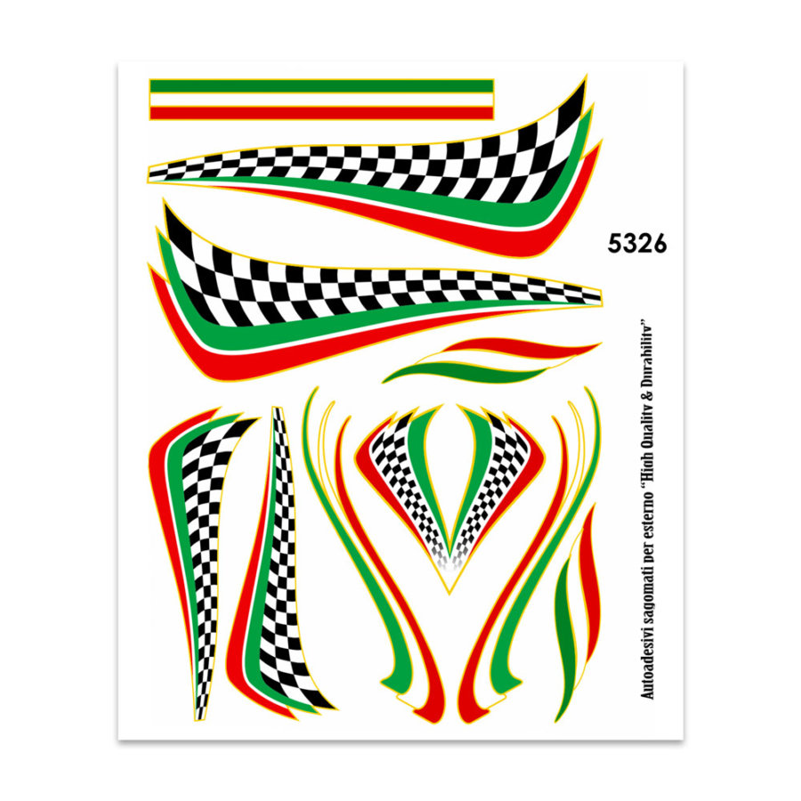 Adesivi stickers midi bandiera Italia scacchi 4R - Norauto