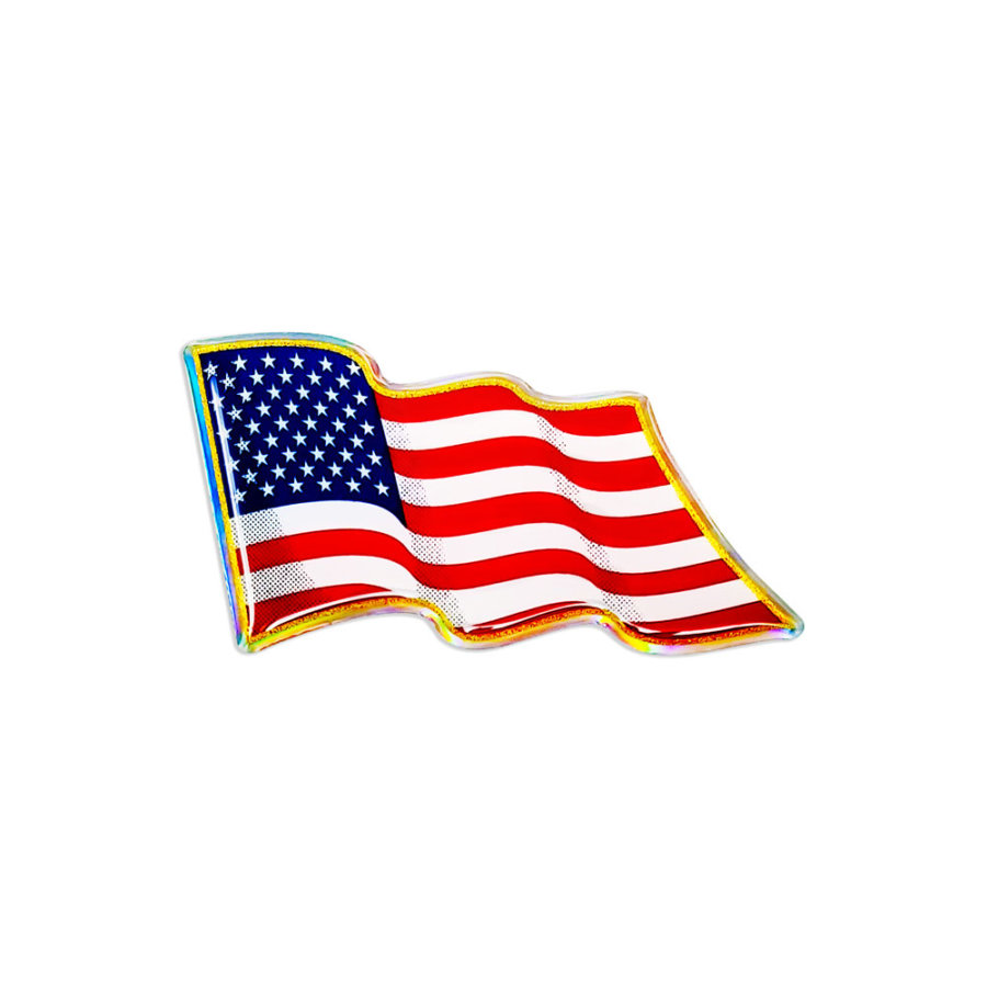 Sticker adesivo 3D 4R, bandiera al vento USA