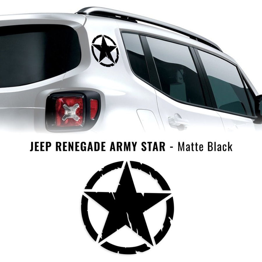 Adesivi 4R stella army militare per Jeep Renegade 2 Pezzi colore nero opaco  - Norauto