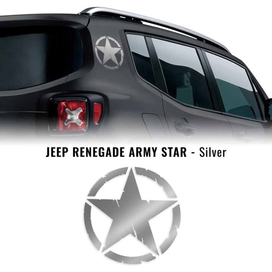 Adesivi stella army militare per Jeep Renegade 4R 2 pezzi colore argento -  Norauto