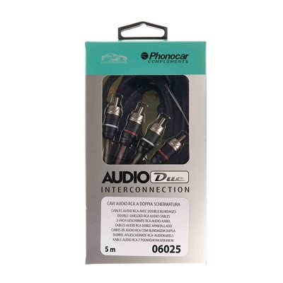 PHONOCAR Cavo Audio RCA Hi-Fi Con Schermatura Singola – 1 Metro, Alta Conduttività E Flessibilità, Modello 06011