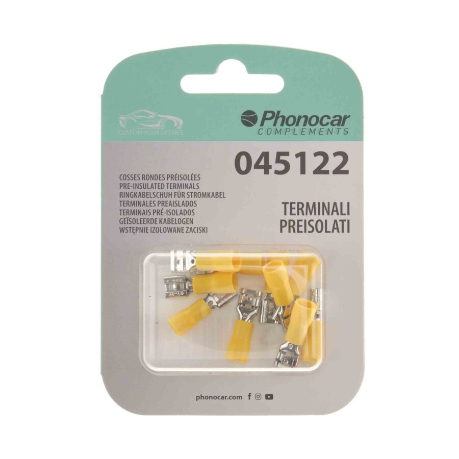 Terminale preisolato 10 pz giallo PHONOCAR