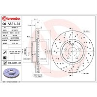 Brembo Xtra 09.9793.1X - Disco Freno Forato Posteriore, Set di 2