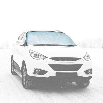 Telo Protezione Antigelo Neve Copriparabrezza Auto Con Magnet - Telo