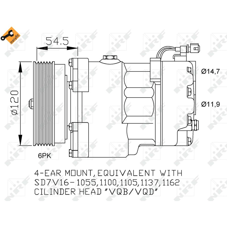 Compressore aria condizionata NRF 32033 EASY FIT