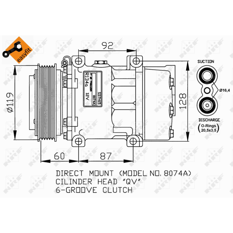 Compressore aria condizionata NRF 32170 EASY FIT