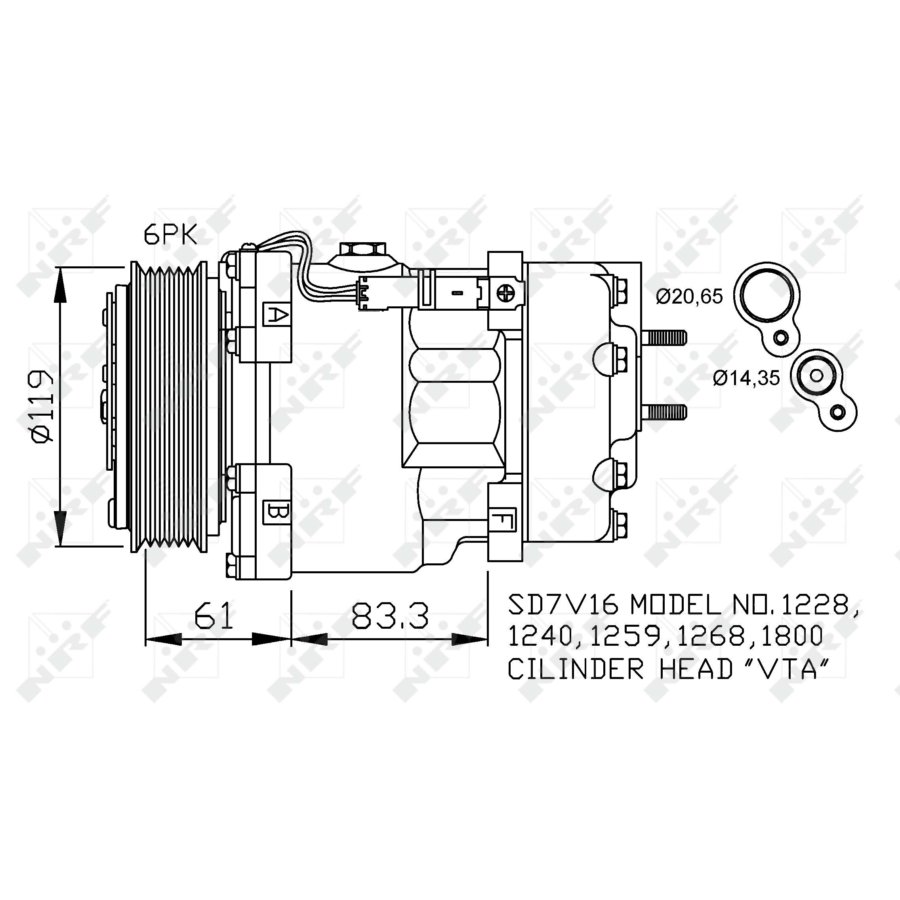 Compressore aria condizionata NRF 32198