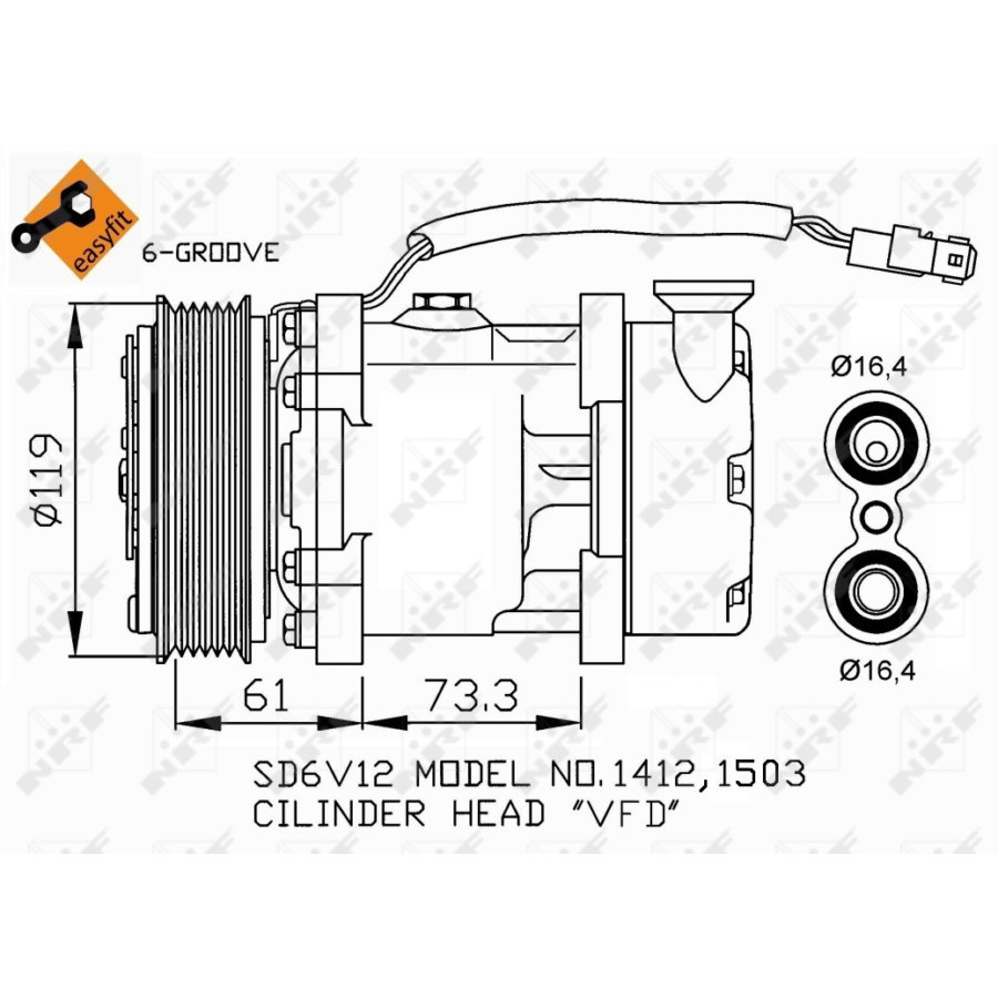 Compressore aria condizionata NRF 32275 EASY FIT