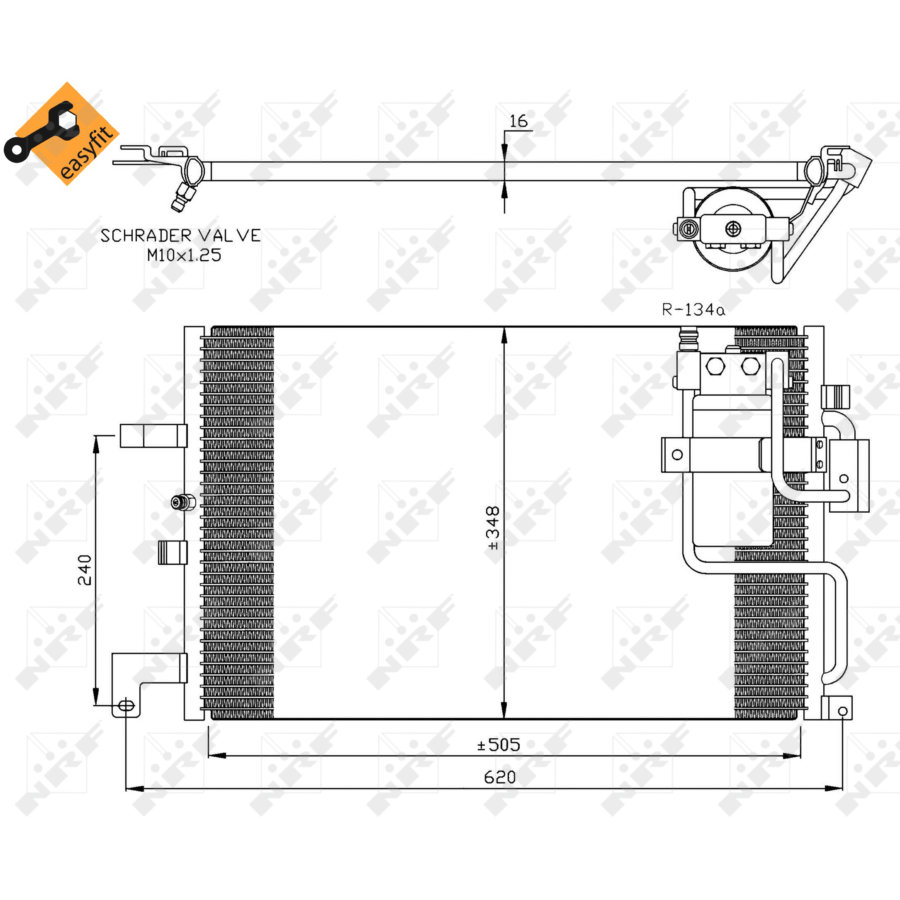 Condensatore con essiccatore NRF 35299 EASY FIT