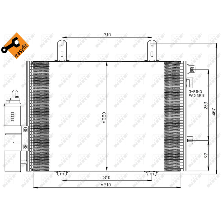 Condensatore con essiccatore NRF 35353 EASY FIT