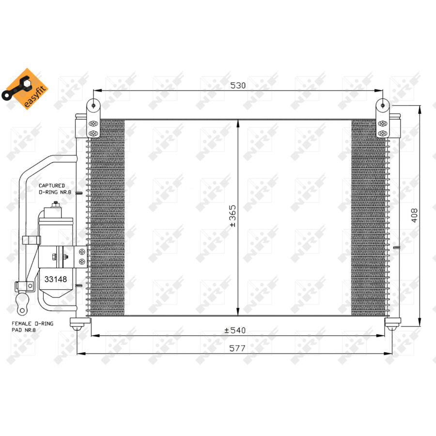 Condensatore con essiccatore NRF 35393 EASY FIT