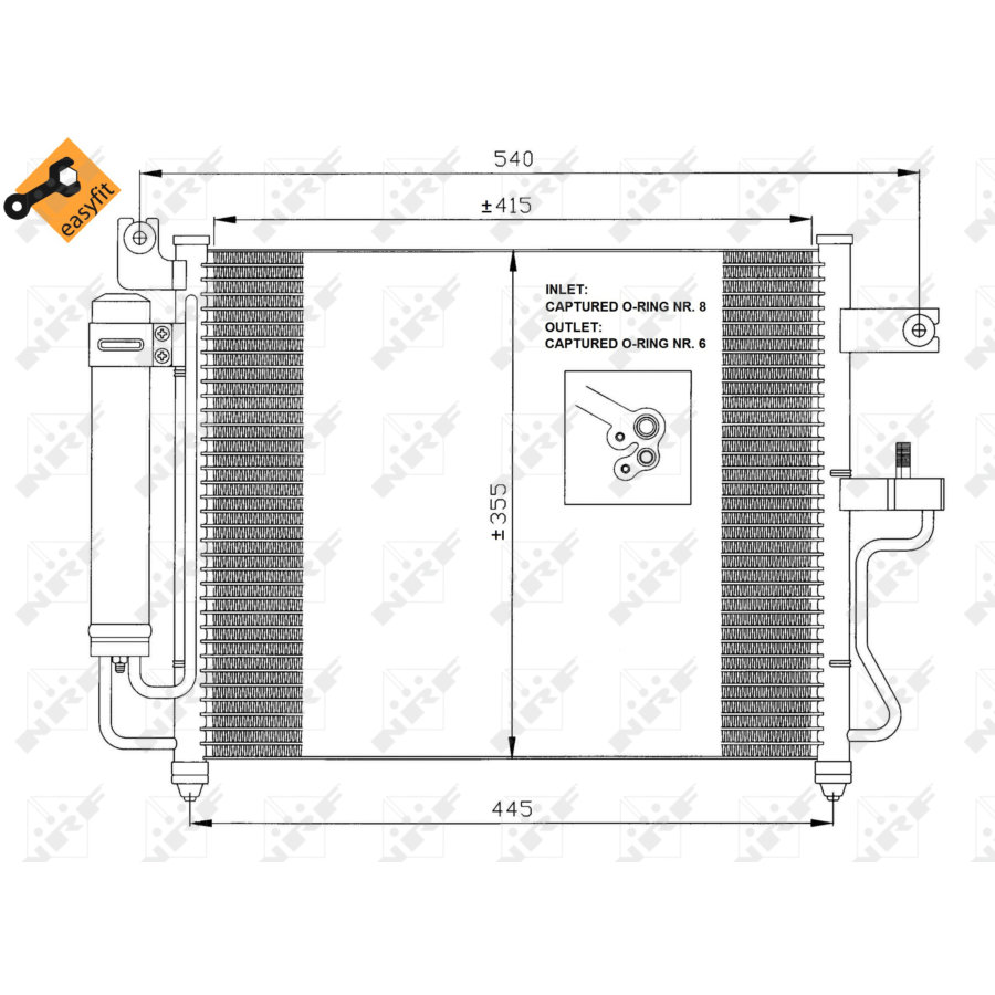 Condensatore con essiccatore NRF 35428 EASY FIT