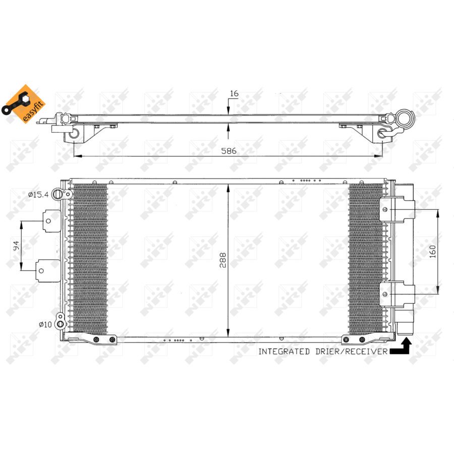 Condensatore con essiccatore NRF 35436 EASY FIT
