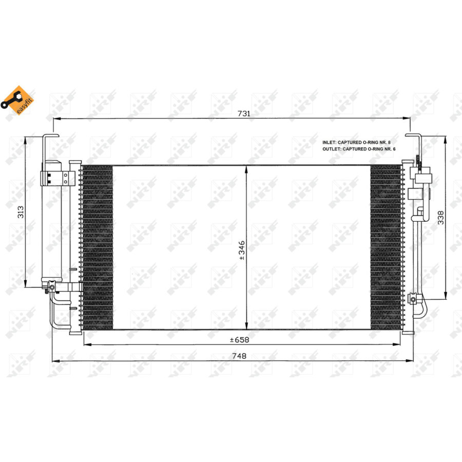 Condensatore con essiccatore NRF 35473 EASY FIT