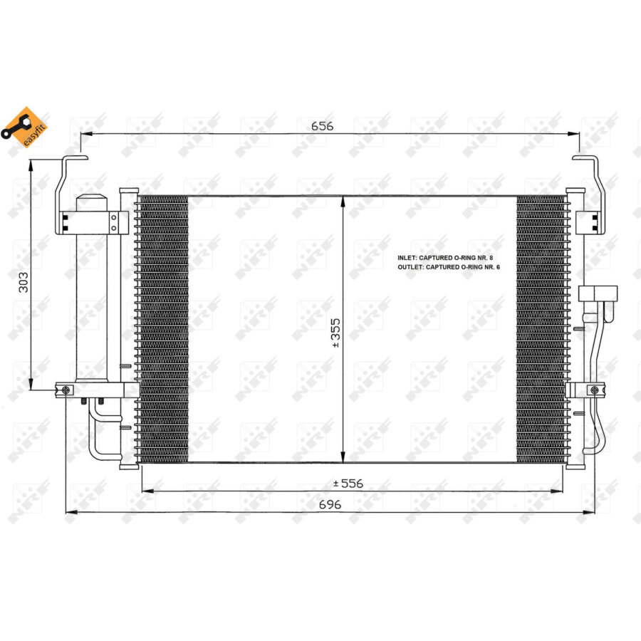 Condensatore con essiccatore NRF 35474 EASY FIT