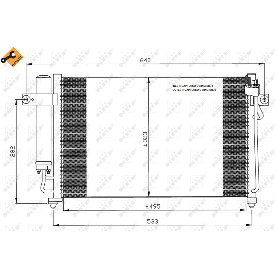 Condensatore con essiccatore NRF 35476 EASY FIT
