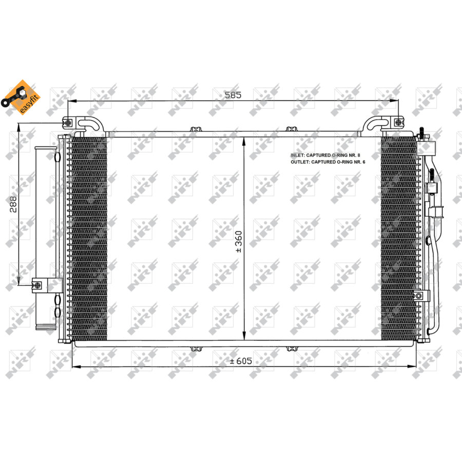 Condensatore con essiccatore NRF 35477 EASY FIT