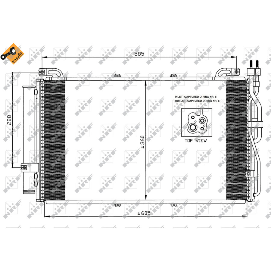 Condensatore con essiccatore NRF 35478 EASY FIT