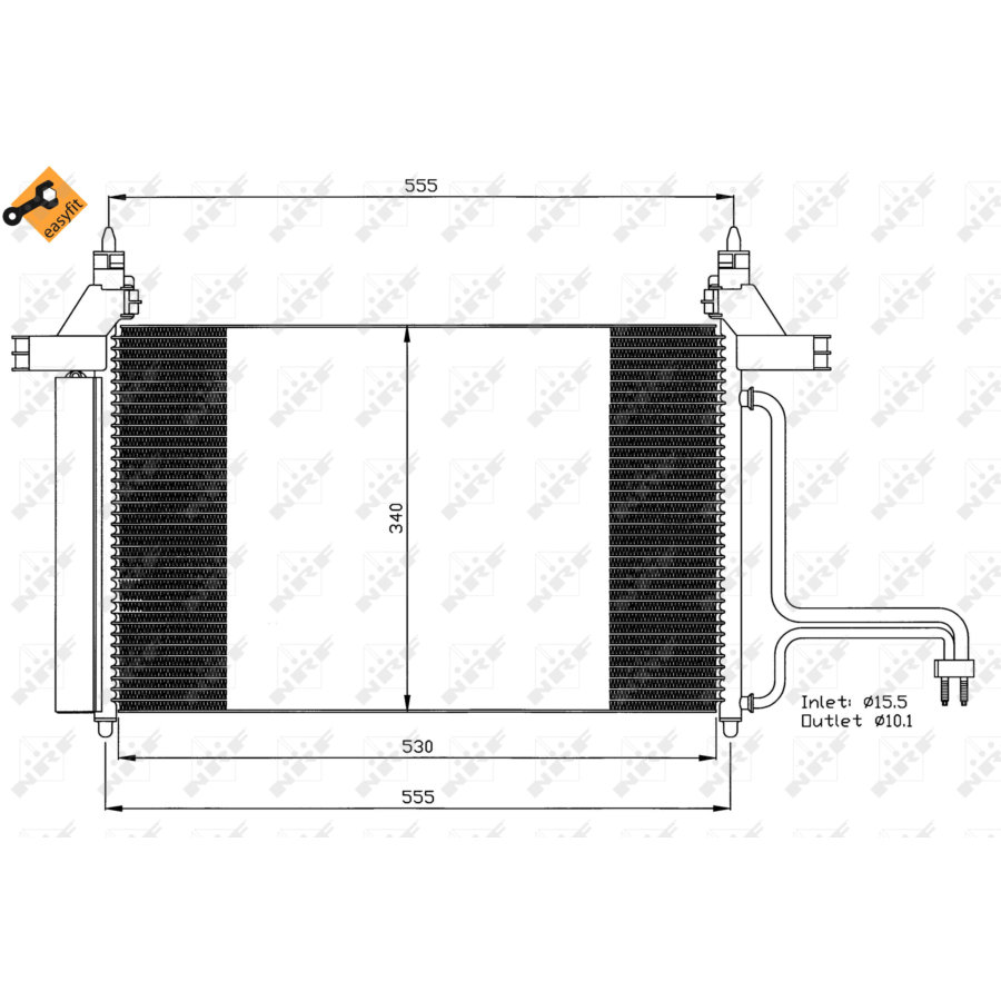 Condensatore con essiccatore NRF 35495 EASY FIT