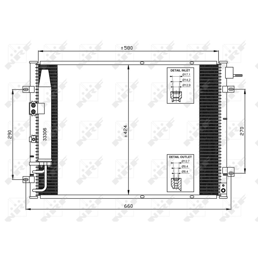 Condensatore con essiccatore NRF 35515 EASY FIT