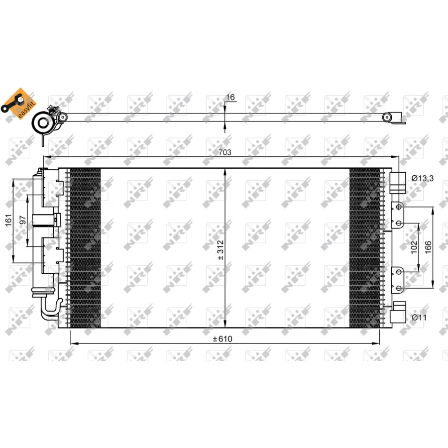 Condensatore con essiccatore NRF 35548 EASY FIT