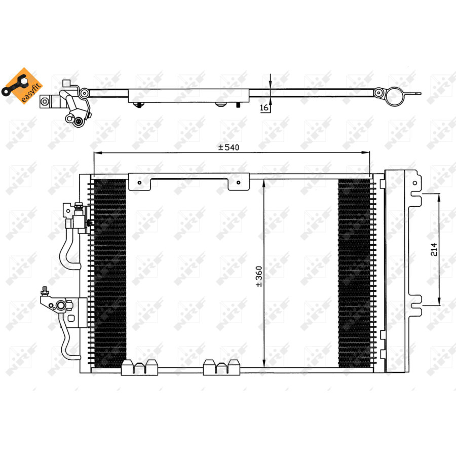 Condensatore con essiccatore NRF 35554 EASY FIT