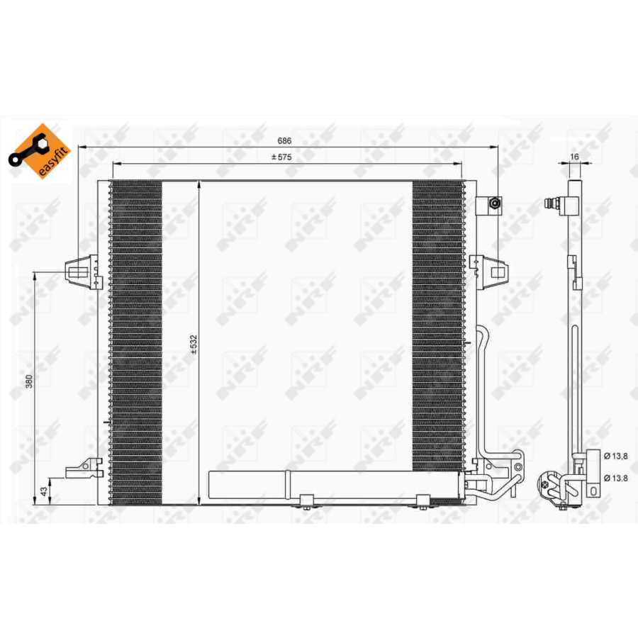 Condensatore con essiccatore NRF 35618 EASY FIT