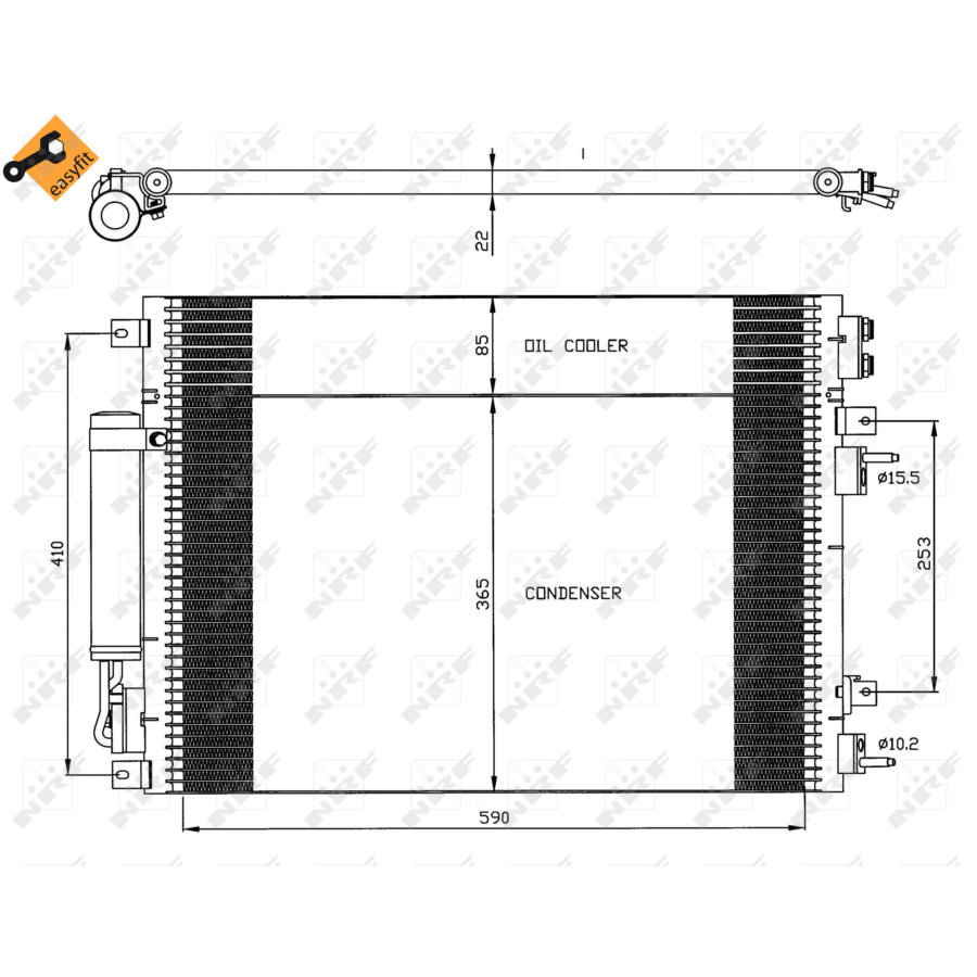 Condensatore con essiccatore NRF 35626 EASY FIT