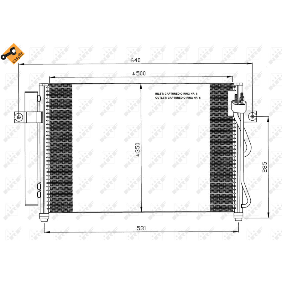 Condensatore con essiccatore NRF 35630 EASY FIT