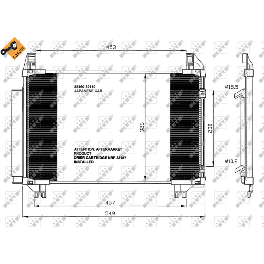 Condensatore con essiccatore NRF 35652 EASY FIT