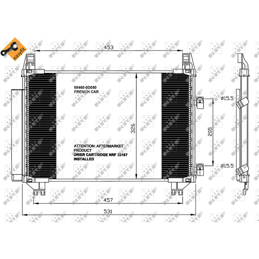Condensatore con essiccatore NRF 35653 EASY FIT