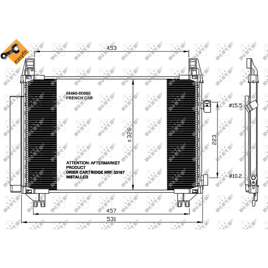 Condensatore con essiccatore NRF 35654 EASY FIT