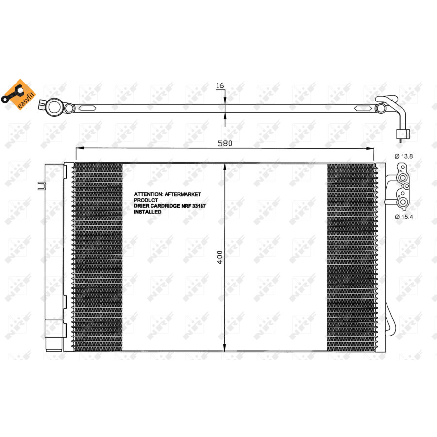 Condensatore con essiccatore NRF 35743 EASY FIT
