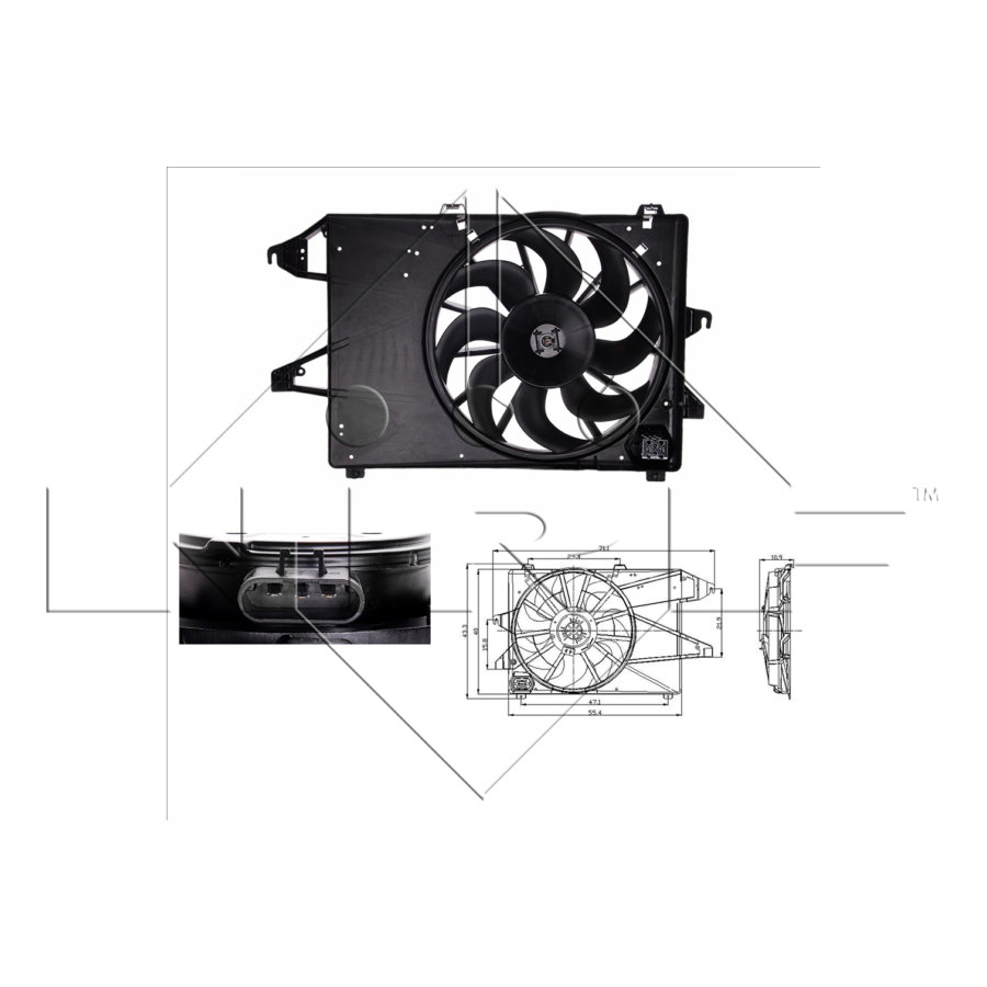Ventola di raffreddamento motore NRF 47004
